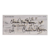 Charles Manson Signed Check (ACOA) at PristineAuction.com