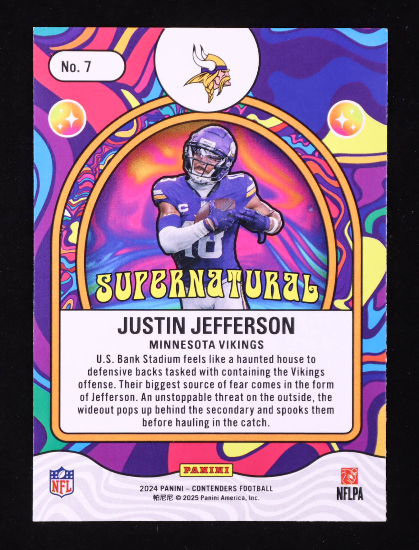 Justin Jefferson 2024 Panini Contenders Supernatural #7 at PristineAuction.com Justin Jefferson 2024 Panini Contenders Supernatural #7 at PristineAuction.com