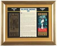 Custom Framed Super Bowl III Commemorative Score Card with 23KT Gold Ticket Framed Display at PristineAuction.com