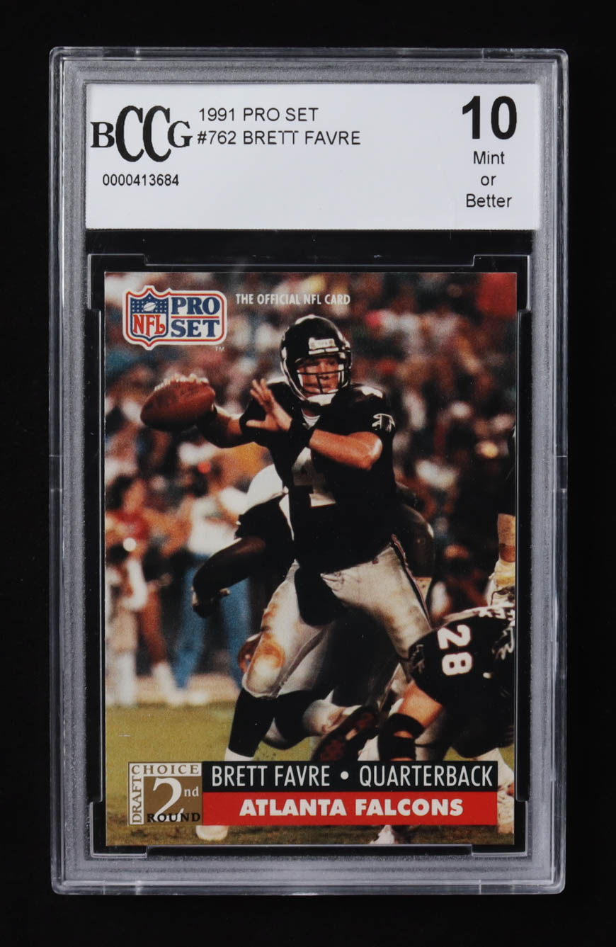 Brett Favre 1991 NFL Pro Set #762 RC (BCCG 10) at PristineAuction.com Brett Favre 1991 NFL Pro Set #762 RC (BCCG 10) at PristineAuction.com