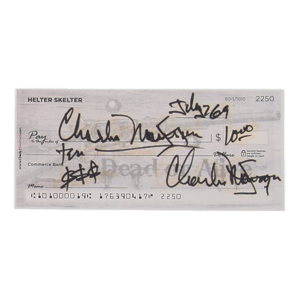Charles Manson Signed Check (ACOA) at PristineAuction.com Charles Manson Signed Check (ACOA) at PristineAuction.com