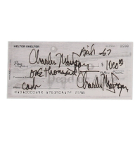 Charles Manson Signed Check (ACOA) at PristineAuction.com