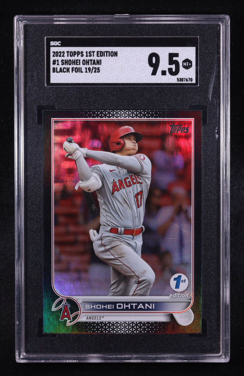 Shohei Ohtani 2022 Topps 1st Edition Black #1 #19/25 (SGC 9.5) at PristineAuction.com Shohei Ohtani 2022 Topps 1st Edition Black #1 #19/25 (SGC 9.5) at PristineAuction.com