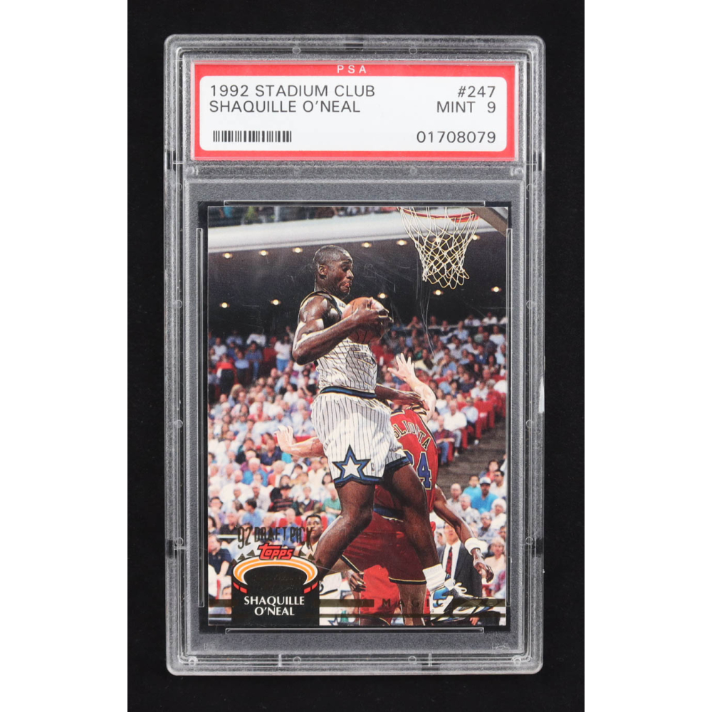 Shaquille O'Neal 1992 Topps Stadium Club #247 RC (PSA 9) at PristineAuction.com