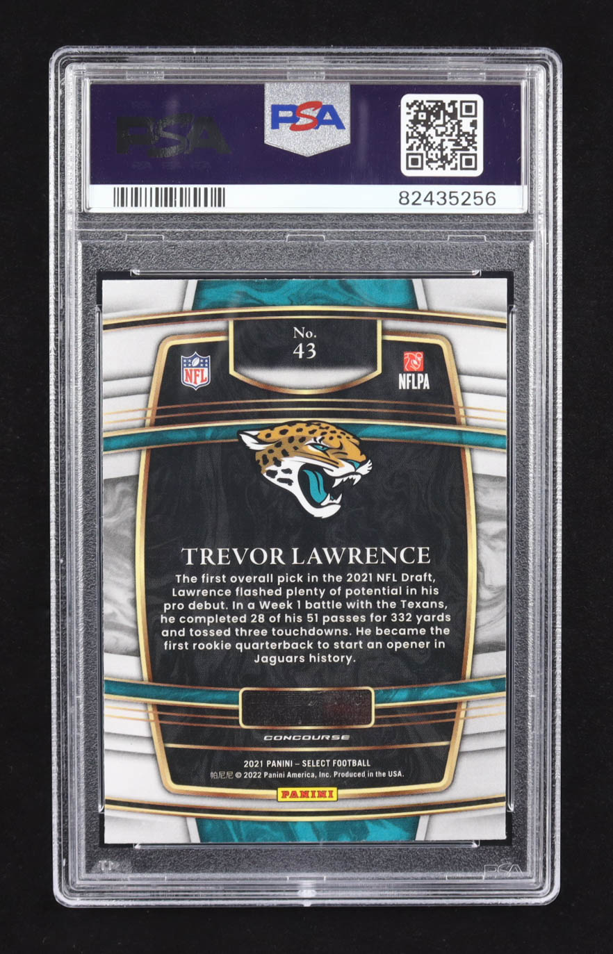 Trevor Lawrence 2021 Panini Select #43 RC (PSA 10) at PristineAuction.com Trevor Lawrence 2021 Panini Select #43 RC (PSA 10) at PristineAuction.com