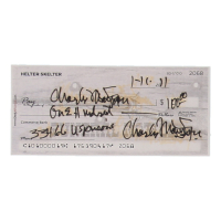 Charles Manson Signed Check (ACOA) at PristineAuction.com