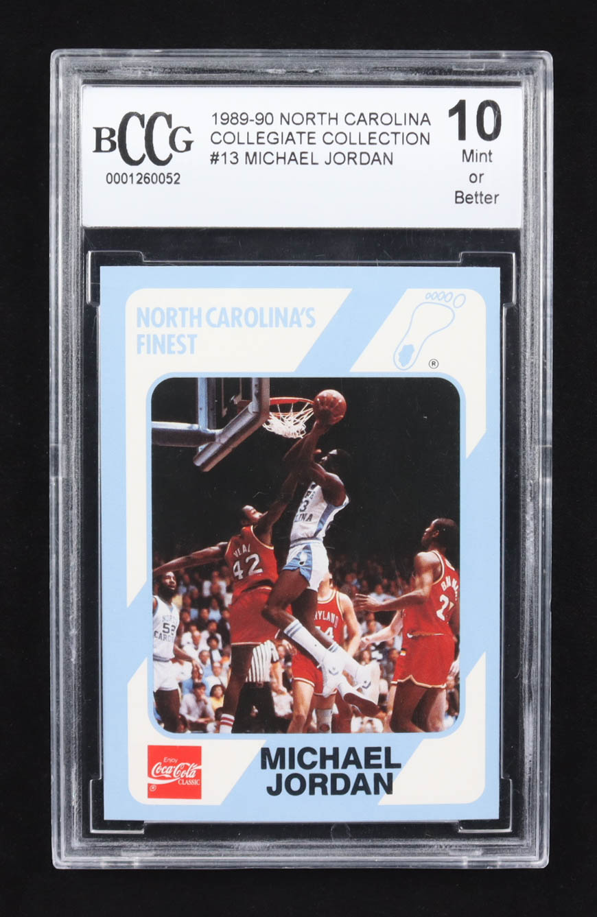 Michael Jordan 1989-90 North Carolina Collegiate Collection #13 (BCCG 10) at PristineAuction.com Michael Jordan 1989-90 North Carolina Collegiate Collection #13 (BCCG 10) at PristineAuction.com