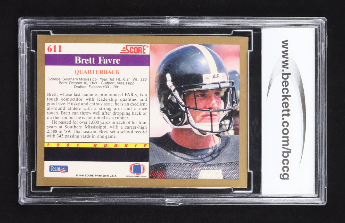 Brett Favre 1991 Score #611 RC (BCCG 10) at PristineAuction.com Brett Favre 1991 Score #611 RC (BCCG 10) at PristineAuction.com