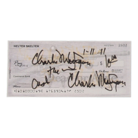 Charles Manson Signed Check (ACOA) at PristineAuction.com