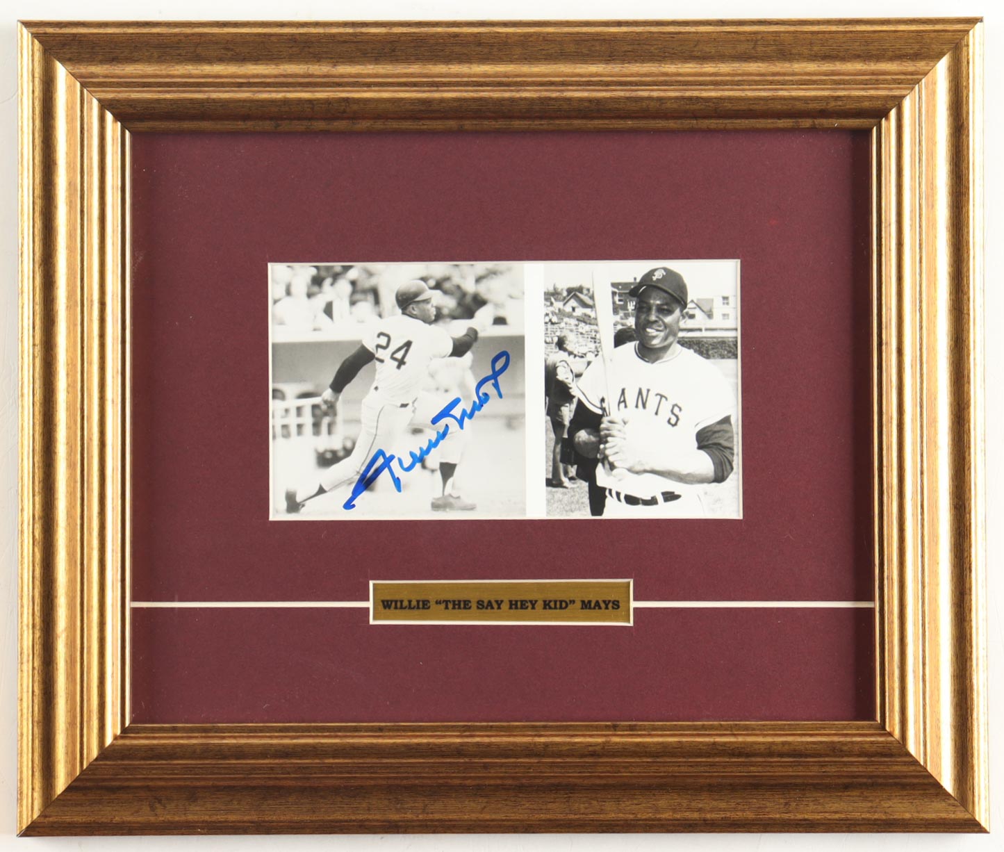Willie Mays Signed Giants Custom Framed Photo Display with Title Plaque (JSA) at PristineAuction.com Willie Mays Signed Giants Custom Framed Photo Display with Title Plaque (JSA) at PristineAuction.com