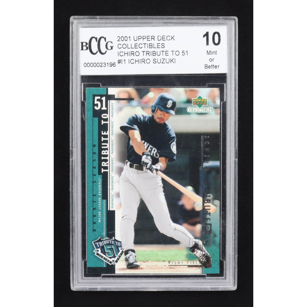 Ichiro Suzuki 2001 Upper Deck Collectibles Ichiro Tributes to 51 #I1 RC (BCCG 10) at PristineAuction.com