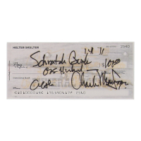 Charles Manson Signed Check (ACOA) at PristineAuction.com