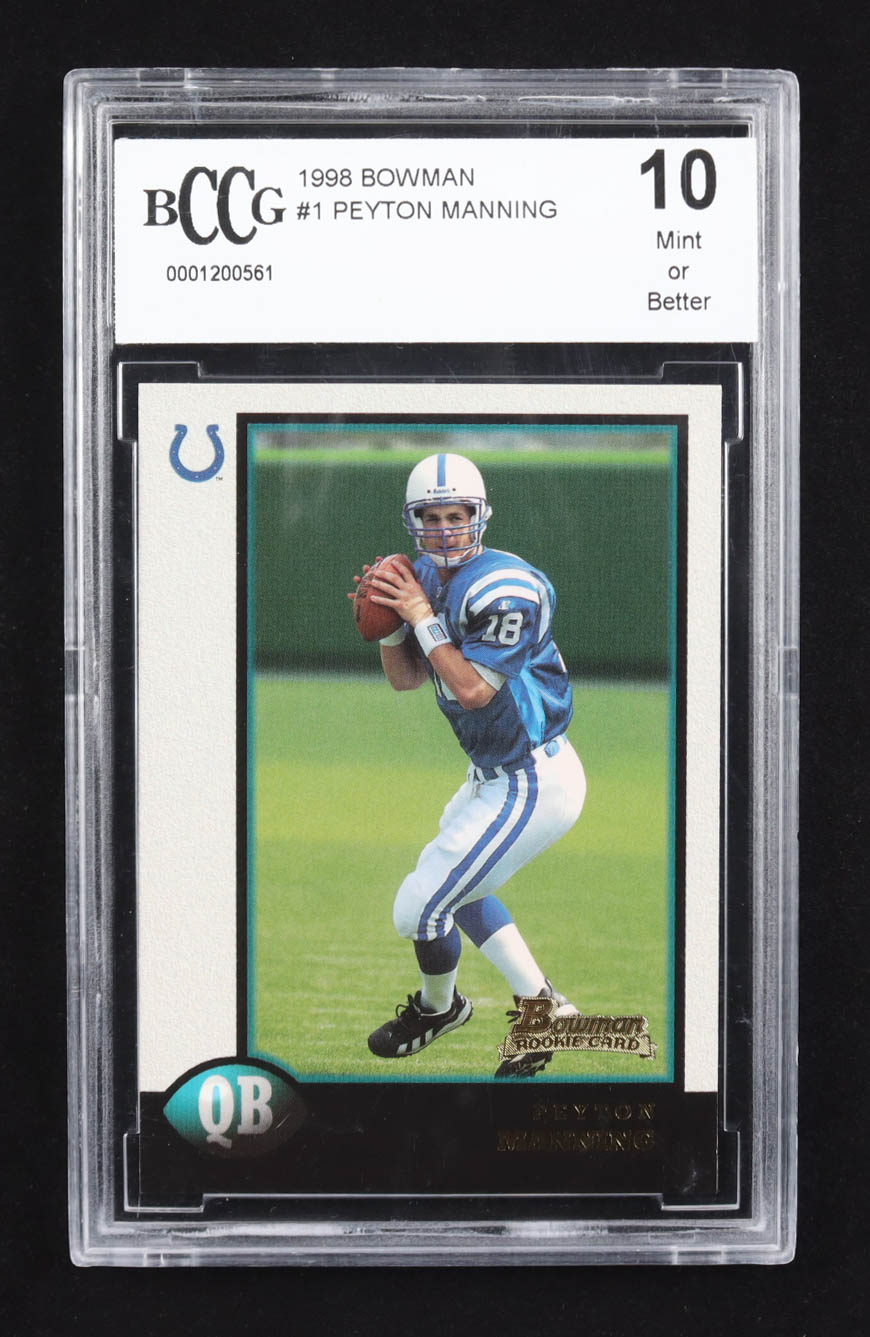 Peyton Manning 1998 Bowman #1 RC (BCCG 10) at PristineAuction.com Peyton Manning 1998 Bowman #1 RC (BCCG 10) at PristineAuction.com