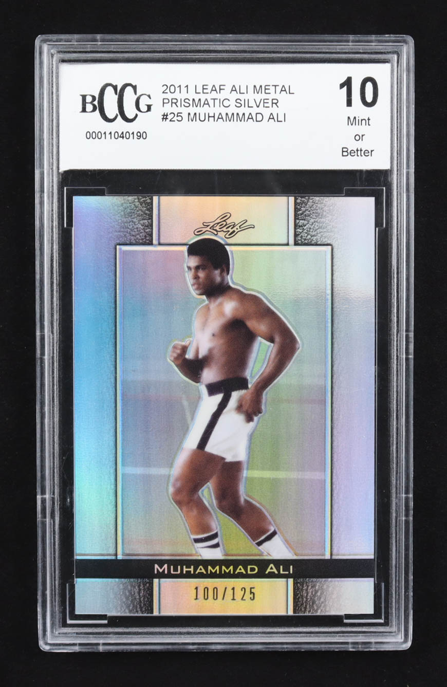 Muhammad Ali 2011 Leaf Muhammad Ali Metal Prismatic Silver #25 #100/125 (BCCG 10) at PristineAuction.com Muhammad Ali 2011 Leaf Muhammad Ali Metal Prismatic Silver #25 #100/125 (BCCG 10) at PristineAuction.com