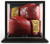 Julio Cesar Chavez, Marco Antonio Barrera & Erik Morales Signed Set of (2) Everlast Professional Boxing Gloves with Display Case (JSA) at PristineAuction.com