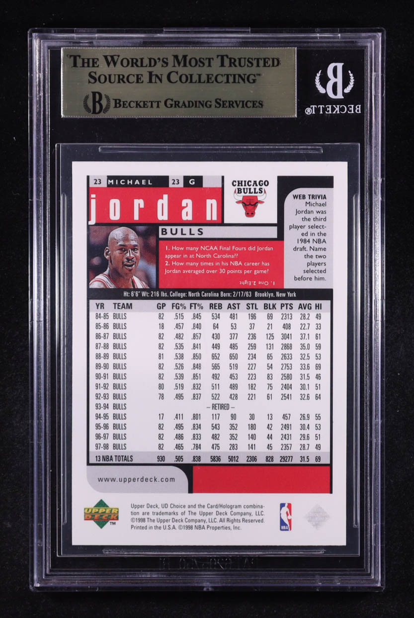 Michael Jordan 1998-99 UD Choice #23 (BGS 9.5) at PristineAuction.com Michael Jordan 1998-99 UD Choice #23 (BGS 9.5) at PristineAuction.com