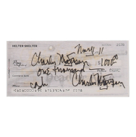 Charles Manson Signed Check (ACOA) at PristineAuction.com