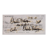 Charles Manson Signed Check (ACOA) at PristineAuction.com