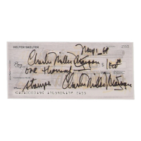 Charles Manson Signed Check (ACOA) at PristineAuction.com