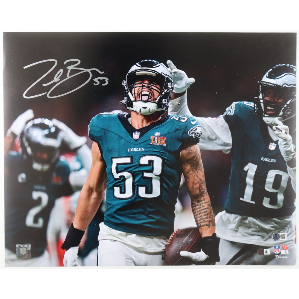 Zack Baun Signed Eagles 16x20 Photo (Beckett) at PristineAuction.com