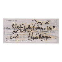 Charles Manson Signed Check (ACOA) at PristineAuction.com
