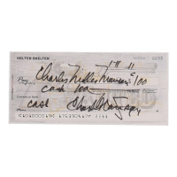 Charles Manson Signed Check (ACOA) at PristineAuction.com