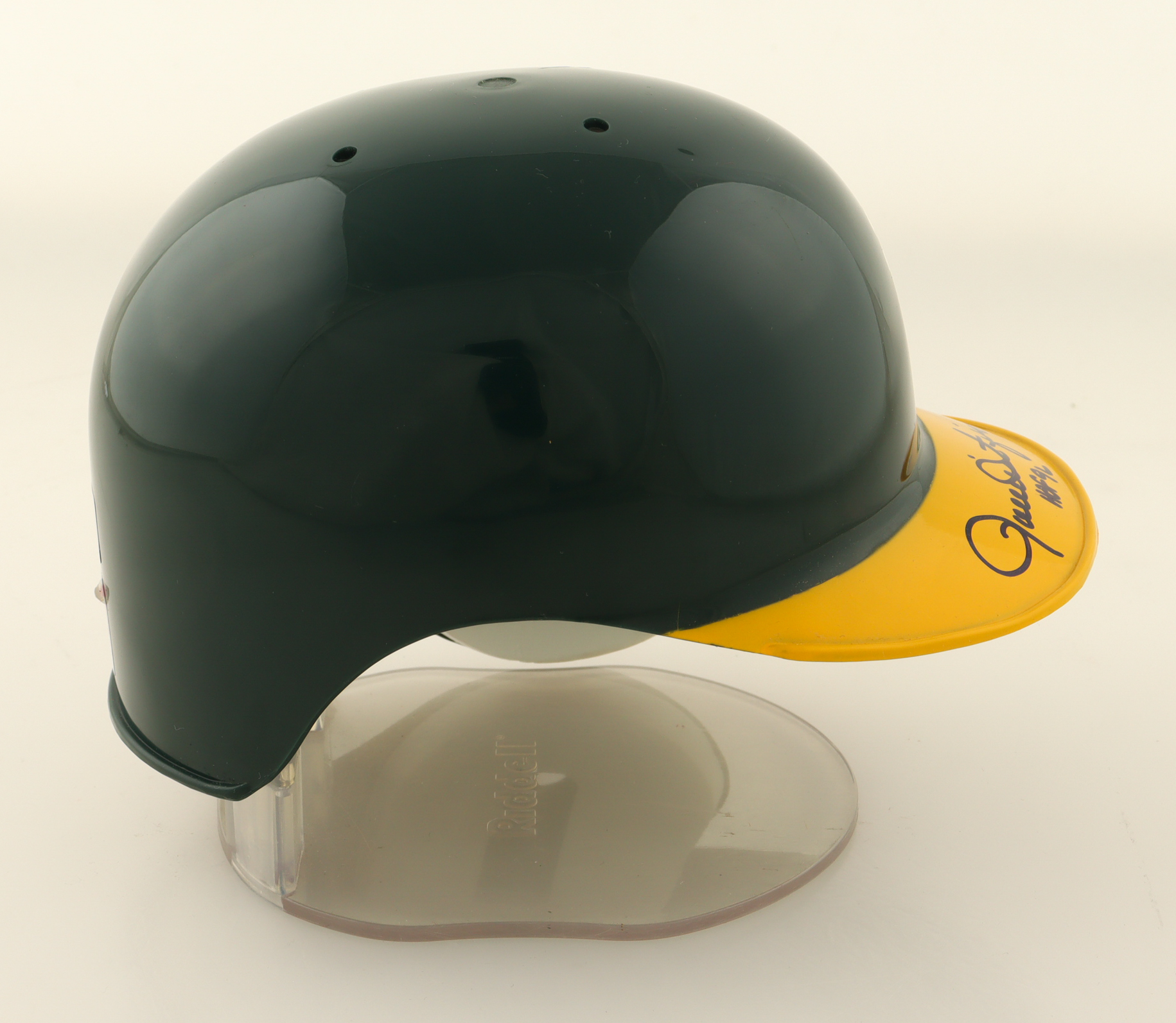 Rollie Fingers Signed Athletics Mini Batting Helmet Inscribed "HOF 92" (Beckett) at PristineAuction.com Rollie Fingers Signed Athletics Mini Batting Helmet Inscribed "HOF 92" (Beckett) at PristineAuction.com