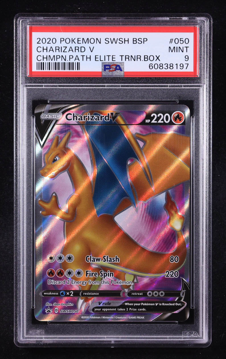 Charizard V 2020 Pokemon TCG Sword & Shield Black Star Promos #SWSH050 (PSA 9) at PristineAuction.com Charizard V 2020 Pokemon TCG Sword & Shield Black Star Promos #SWSH050 (PSA 9) at PristineAuction.com