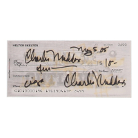 Charles Manson Signed Check (ACOA) at PristineAuction.com