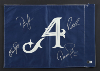 Team Signed 4Aces Golf Pin Flag With Patrick Reed, Dustin Johnson, Harold Varner III, Thomas Pieters (Beckett) at PristineAuction.com