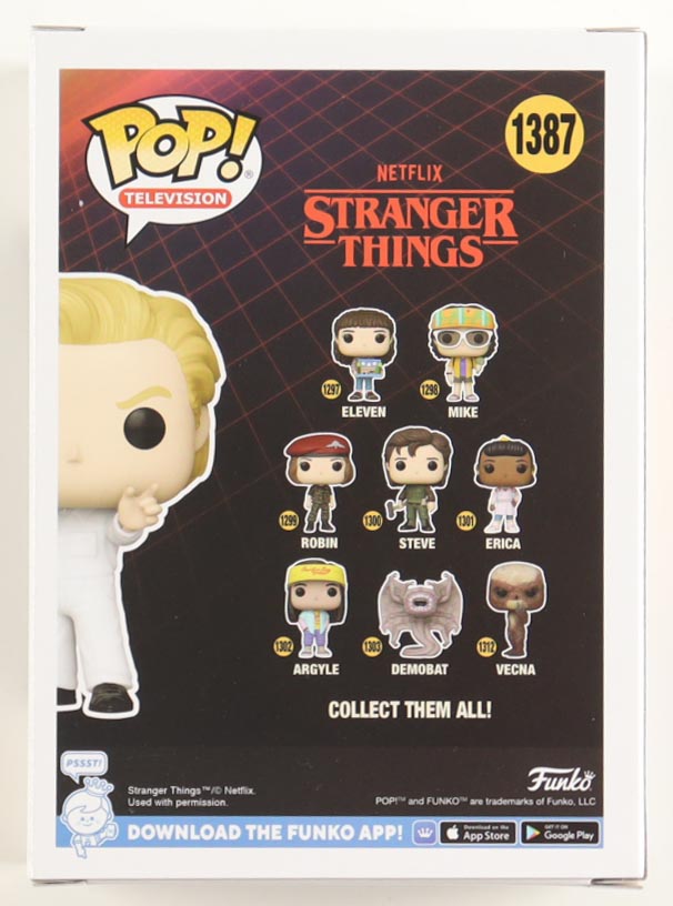 Jamie Campbell Bower Signed "Stranger Things" #1387 001 Funko Pop! Vinyl Figure Inscribed "001" (Beckett) at PristineAuction.com Jamie Campbell Bower Signed "Stranger Things" #1387 001 Funko Pop! Vinyl Figure Inscribed "001" (Beckett) at PristineAuction.com