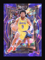 Bronny James Jr. 2024-25 Select Blue Cracked Ice Prizms #90 RC at PristineAuction.com