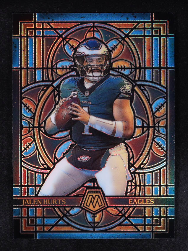 Jalen Hurts 2025 Panini Mosaic Stained Glass #20 at PristineAuction.com Jalen Hurts 2025 Panini Mosaic Stained Glass #20 at PristineAuction.com