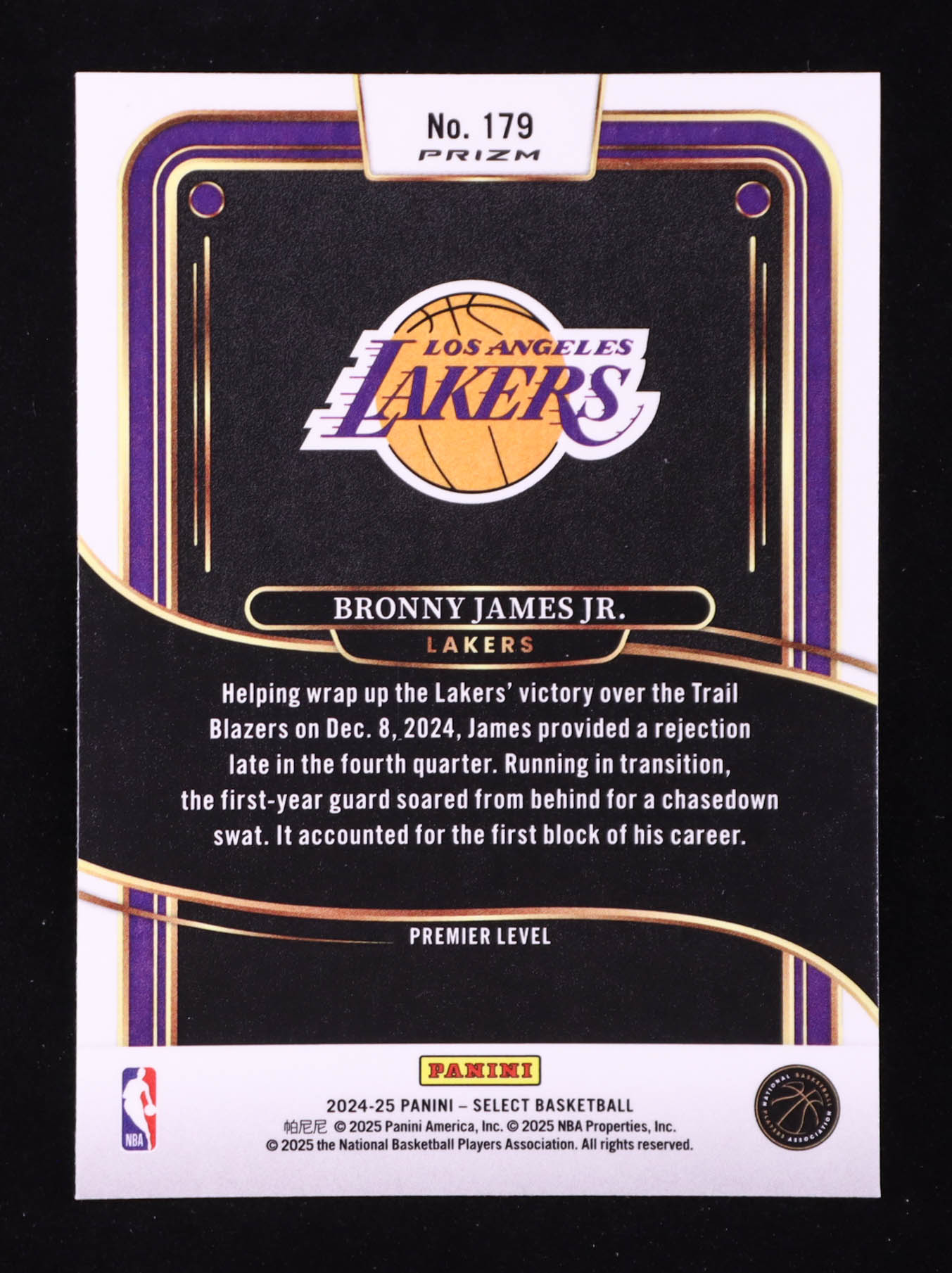 Bronny James Jr. 2024-25 Select Blue Cracked Ice Prizms #179 RC at PristineAuction.com Bronny James Jr. 2024-25 Select Blue Cracked Ice Prizms #179 RC at PristineAuction.com