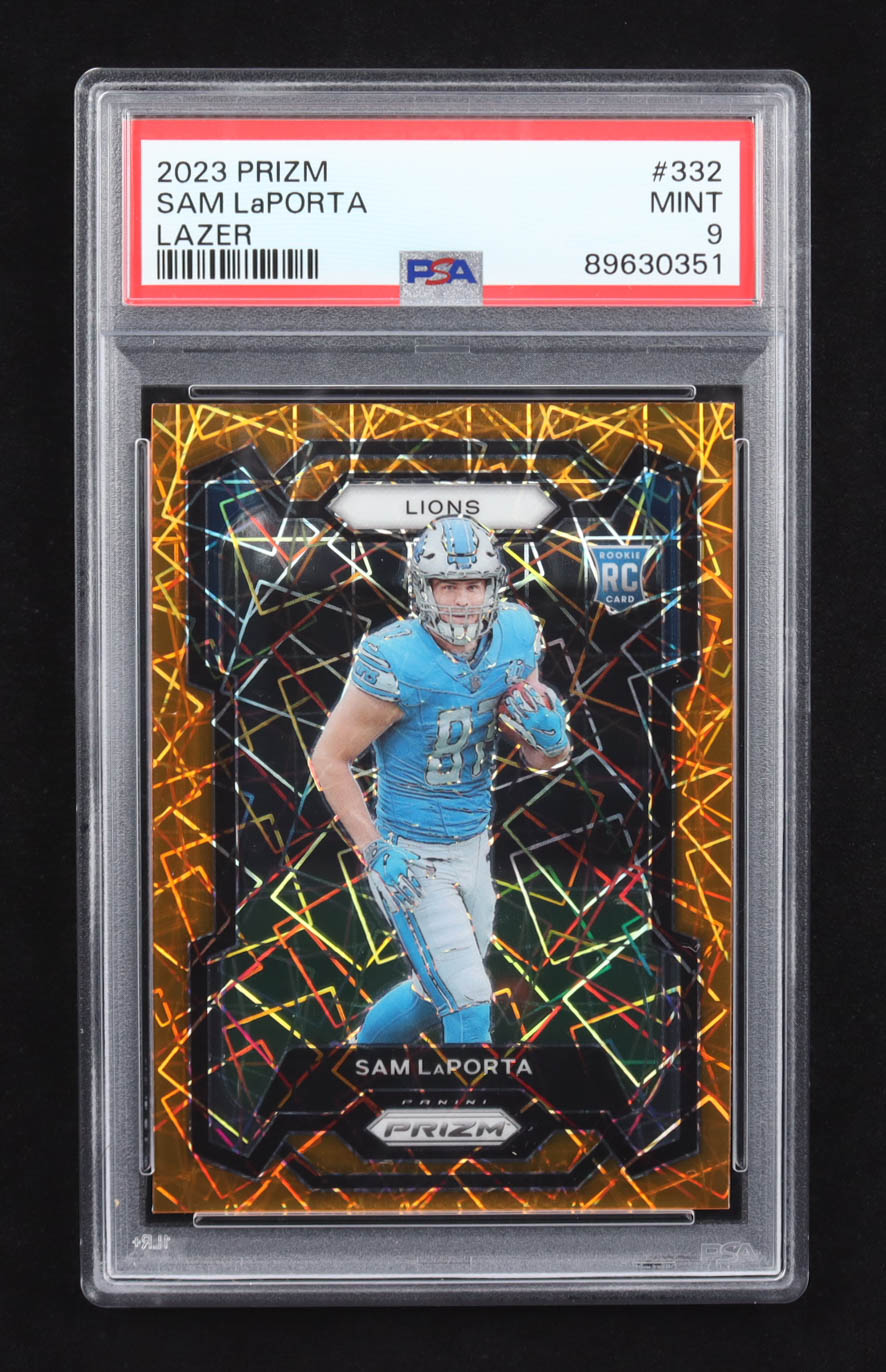 Sam Laporta 2023 Prizm Lazer Orange #332 RC (PSA 9) at PristineAuction.com Sam Laporta 2023 Prizm Lazer Orange #332 RC (PSA 9) at PristineAuction.com