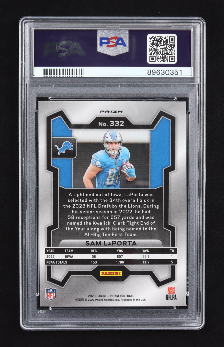 Sam Laporta 2023 Prizm Lazer Orange #332 RC (PSA 9) at PristineAuction.com Sam Laporta 2023 Prizm Lazer Orange #332 RC (PSA 9) at PristineAuction.com