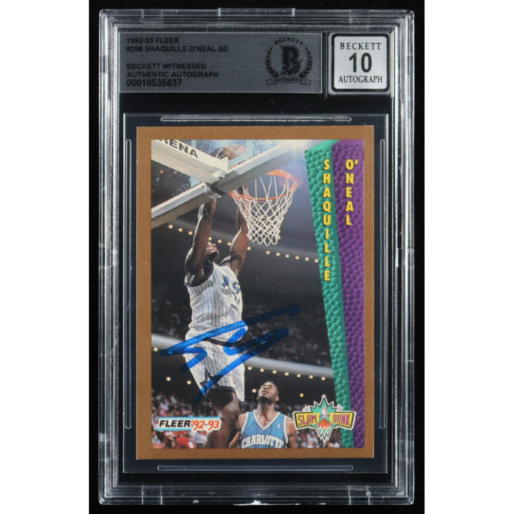 Shaquille O'Neal Signed 1992-93 Fleer #298 SD RC (BGS | Auto 10) at PristineAuction.com