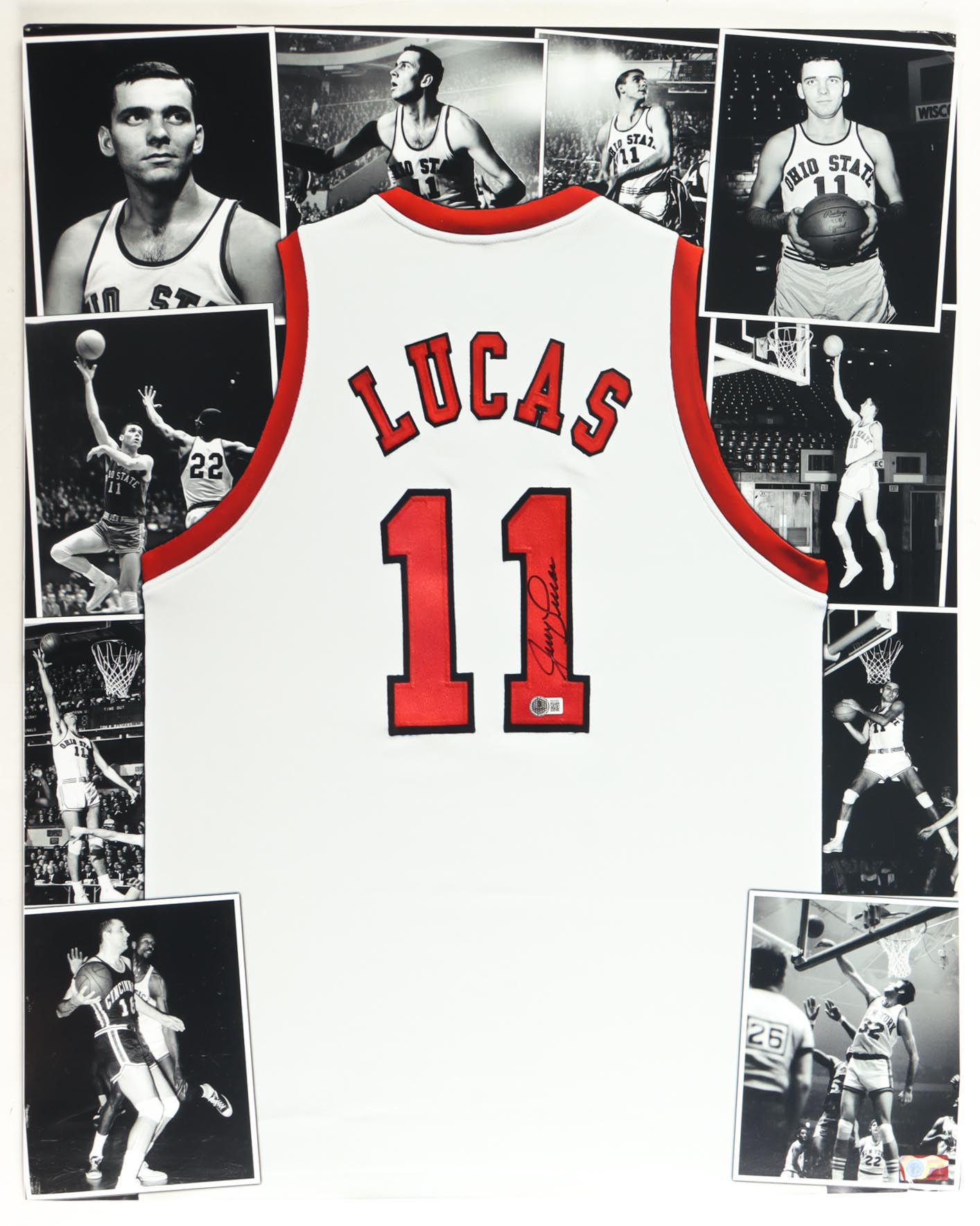 Jerry Lucas Signed Ohio State Buckeyes 29x36 Print on Foam Board (Beckett) at PristineAuction.com Jerry Lucas Signed Ohio State Buckeyes 29x36 Print on Foam Board (Beckett) at PristineAuction.com