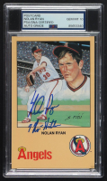 Nolan Ryan Signed Original Rini Art Card Inscribed "7 No-Hitters" (PSA Auto 10) at PristineAuction.com