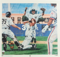 David Cone & Joe Girardi Signed Yankees 24x24 Lithograph Inscribed "7.18.99" (JSA) at PristineAuction.com
