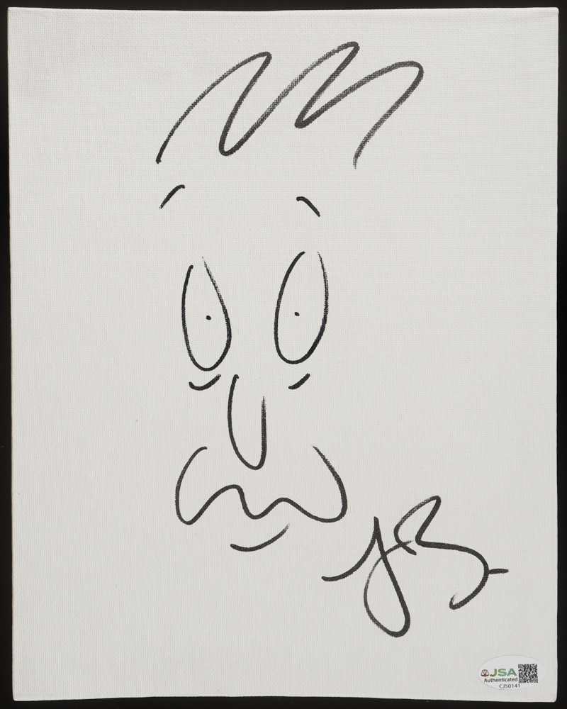 H. Jon Benjamin Signed 8x10 Canvas with Hand-Drawn Sketch (JSA) at PristineAuction.com H. Jon Benjamin Signed 8x10 Canvas with Hand-Drawn Sketch (JSA) at PristineAuction.com