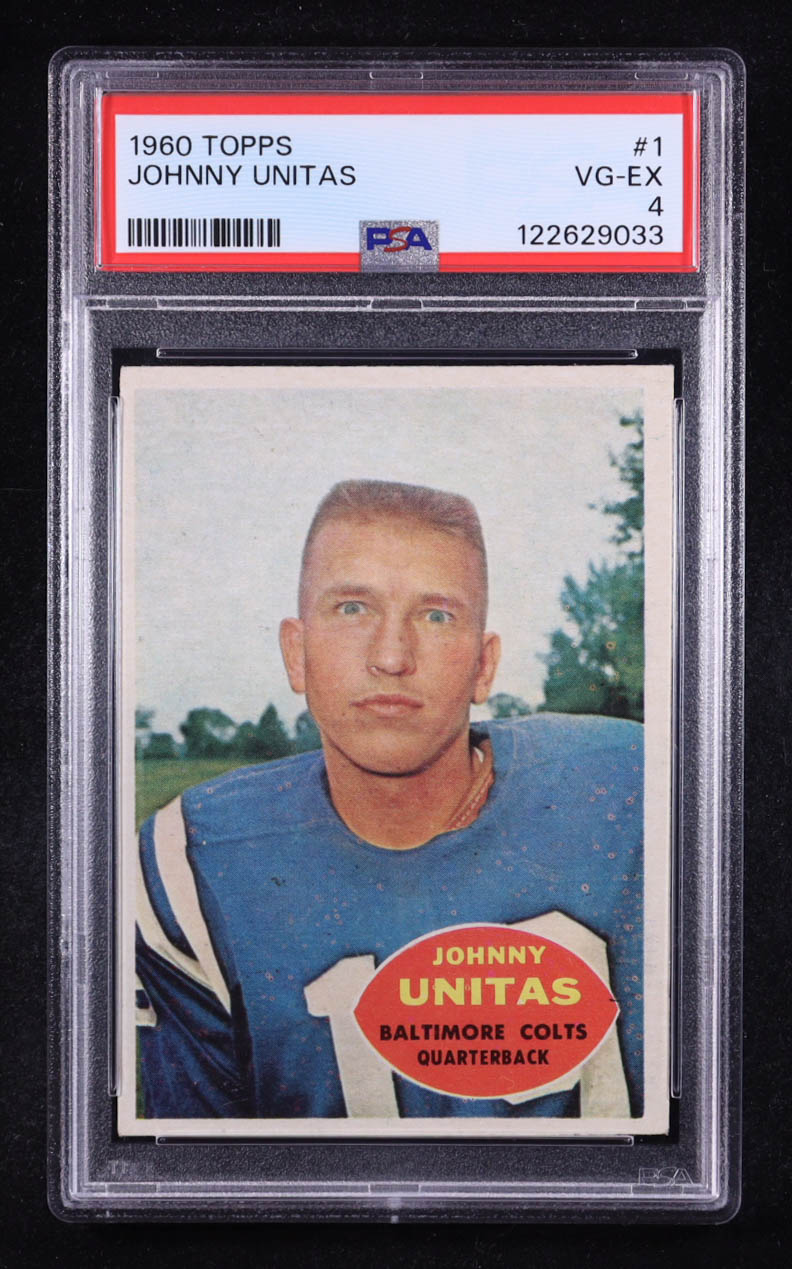 Johnny Unitas 1960 Topps #1 (PSA 4) at PristineAuction.com Johnny Unitas 1960 Topps #1 (PSA 4) at PristineAuction.com