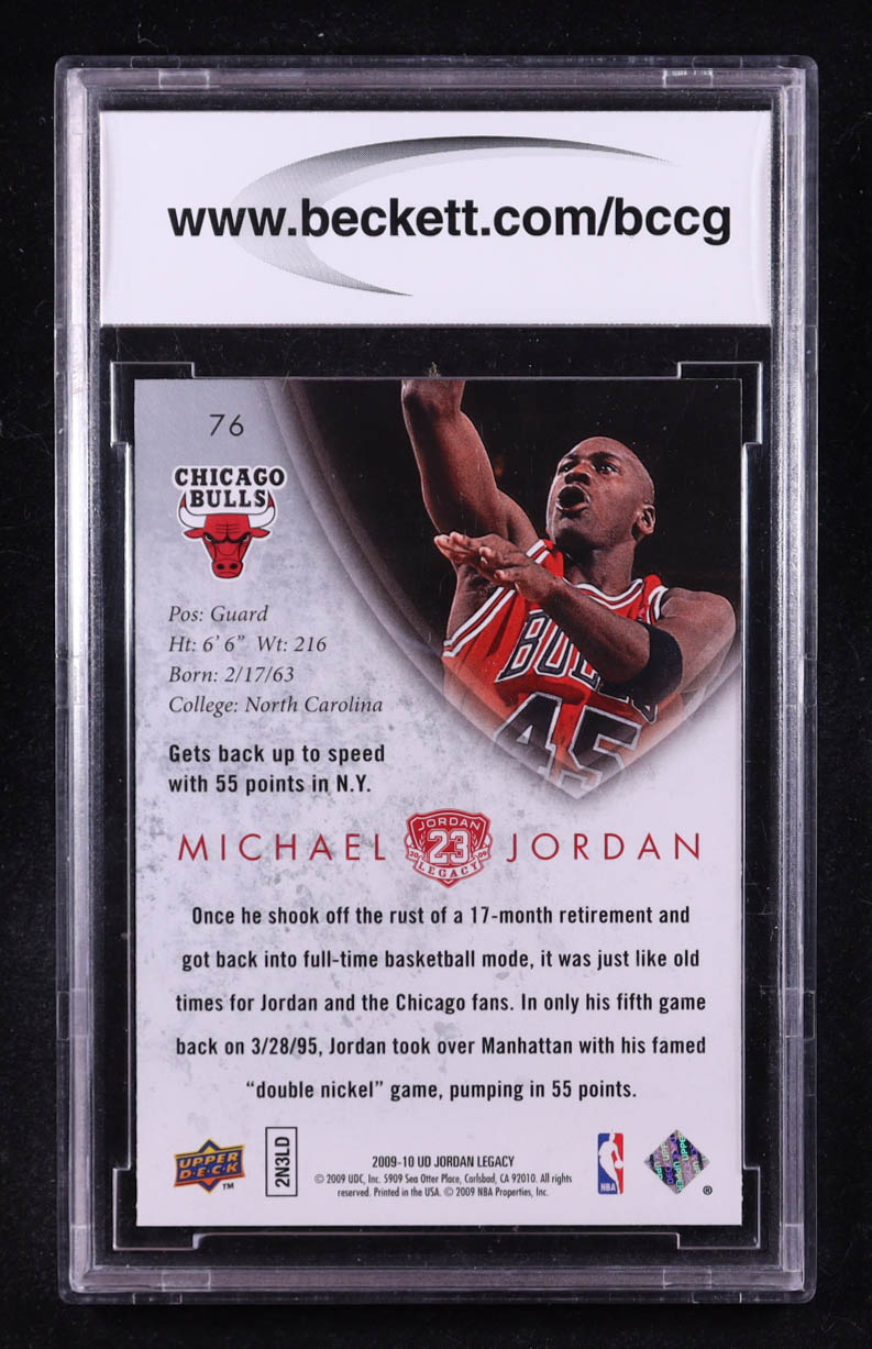 Michael Jordan 2009-10 Upper Deck Michael Jordan Legacy Collection Gold #76 (BCCG 10) at PristineAuction.com Michael Jordan 2009-10 Upper Deck Michael Jordan Legacy Collection Gold #76 (BCCG 10) at PristineAuction.com