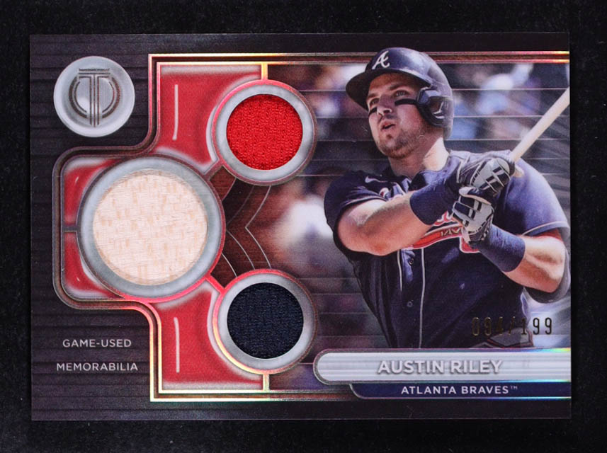 Austin Riley 2024 Topps Tribute Triple Relics #TTRAR #094/199 at PristineAuction.com Austin Riley 2024 Topps Tribute Triple Relics #TTRAR #094/199 at PristineAuction.com