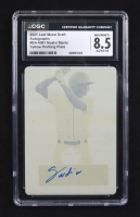 Noelvi Marte 2021 Leaf Metal Draft Autographs Yellow Printing Plate #BA-NM1 RC (CGC 8.5 | Autograph Graded CGC 10) at PristineAuction.com