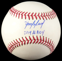Yordan Alvarez Signed OML Baseball Inscribed "2019 AL ROY" (MLB & Fanatics) at PristineAuction.com