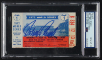 Johnny Bench Signed 1972 Original World Series Game Ticket (PSA Auto 10) at PristineAuction.com