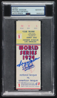 Reggie Jackson Signed 1974 Original World Series Game Ticket (PSA Auto 10) at PristineAuction.com