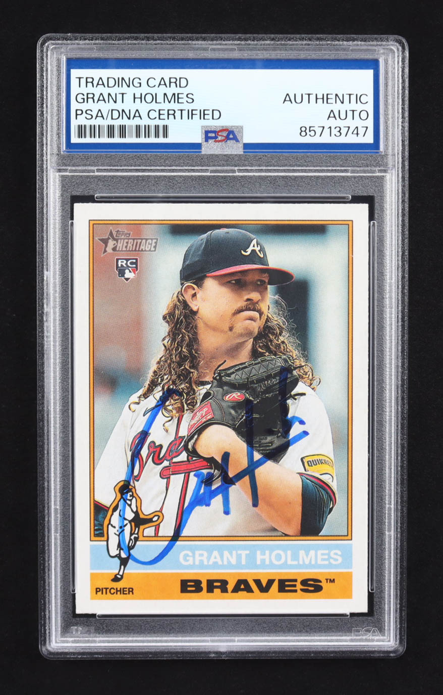 Grant Holmes Signed 2025 Topps Heritage #22 RC (PSA) at PristineAuction.com Grant Holmes Signed 2025 Topps Heritage #22 RC (PSA) at PristineAuction.com