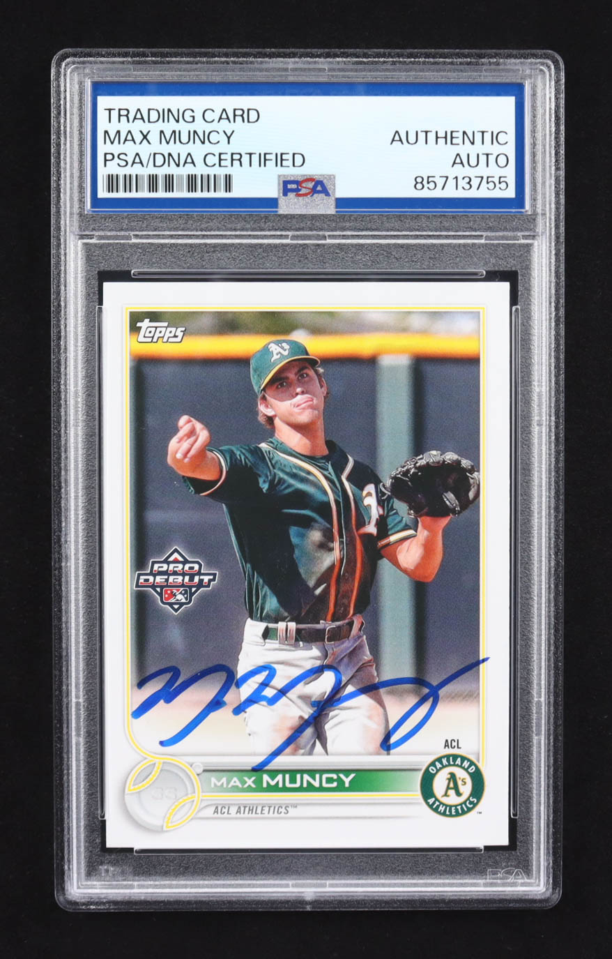 Max Muncy Signed 2022 Topps Pro Debut #PD-41 RC (PSA) at PristineAuction.com Max Muncy Signed 2022 Topps Pro Debut #PD-41 RC (PSA) at PristineAuction.com